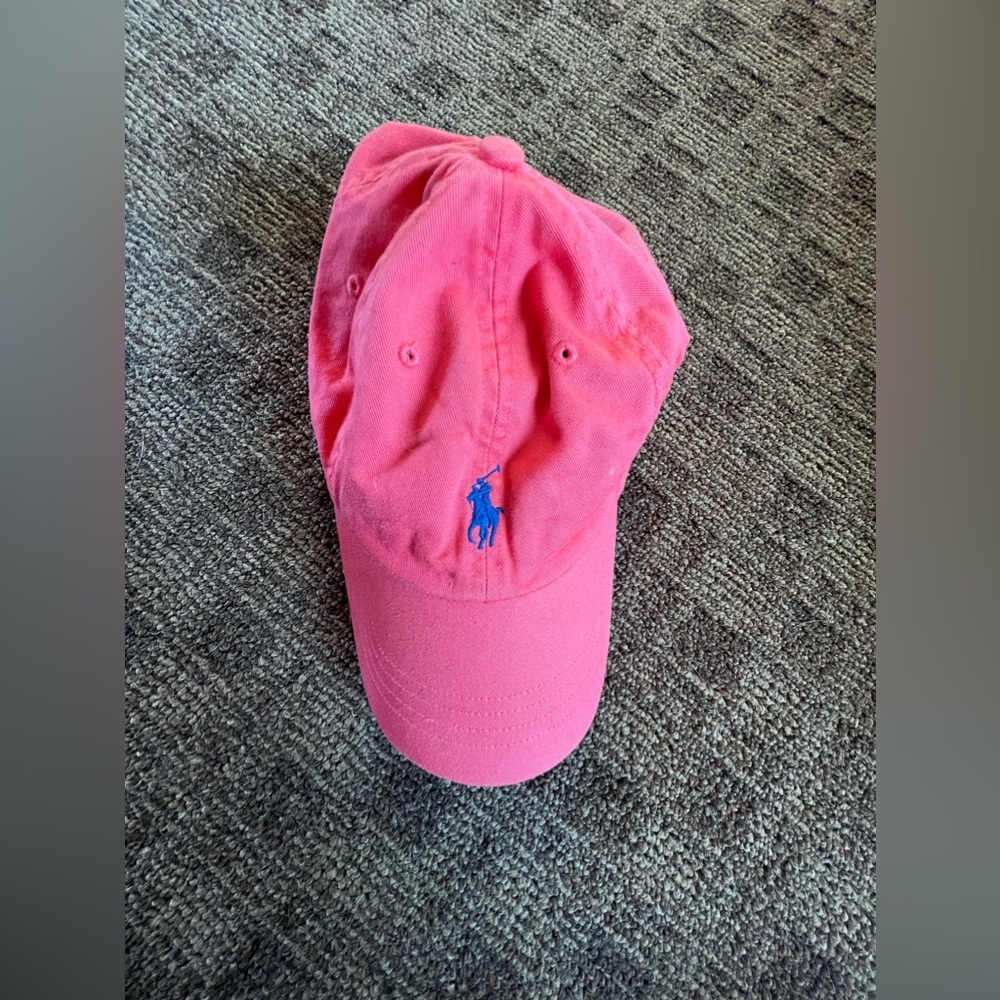 Hot pink Polo Ralph Lauren unisex baseball cap.